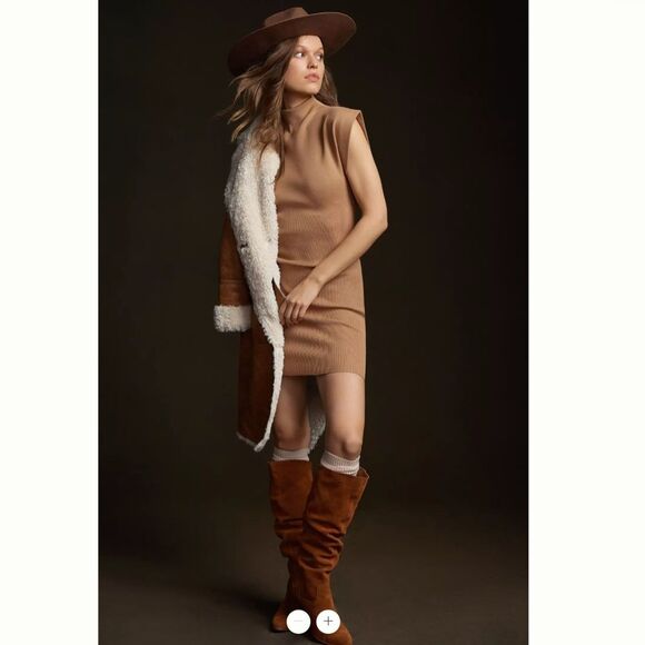 Anthropologie Mock-Neck Cap-Sleeve Mini Dress - Picture 5 of 6